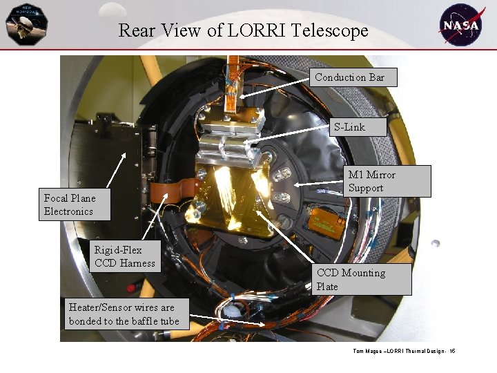 Rear View of LORRI Telescope Conduction Bar S-Link Focal Plane Electronics Rigid-Flex CCD Harness