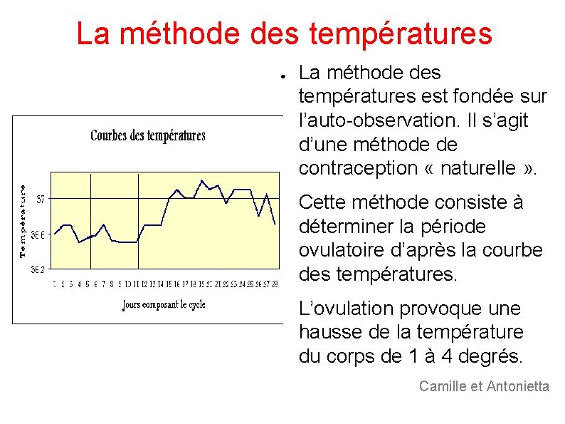 La méthode des températures ● ● ● La méthode des températures est fondée sur La méthode des températures ● ● ● La méthode des températures est fondée sur