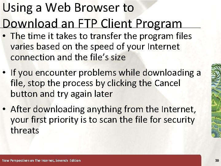 Using a Web Browser to Download an FTP Client Program XP • The time