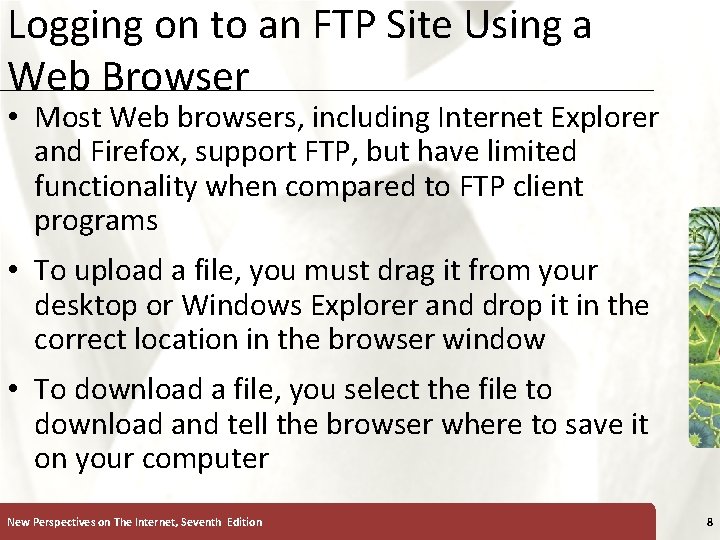 Logging on to an FTP Site Using a Web Browser XP • Most Web