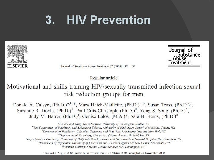 3. HIV Prevention 3. HIV Prevention