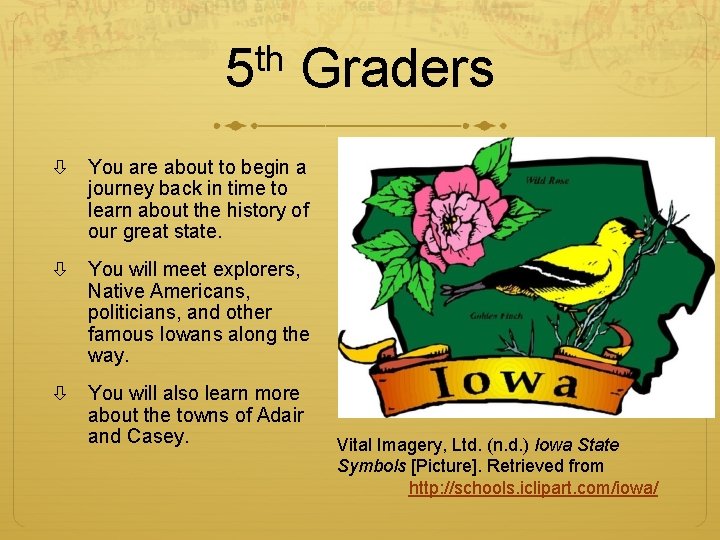 th 5 Graders You are about to begin a journey back in time to th 5 Graders You are about to begin a journey back in time to
