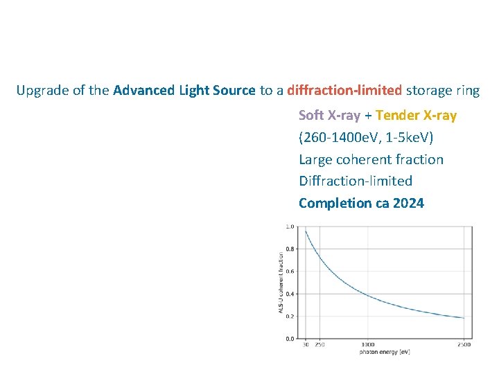 Upgrade of the Advanced Light Source to a diffraction-limited storage ring Soft X-ray +