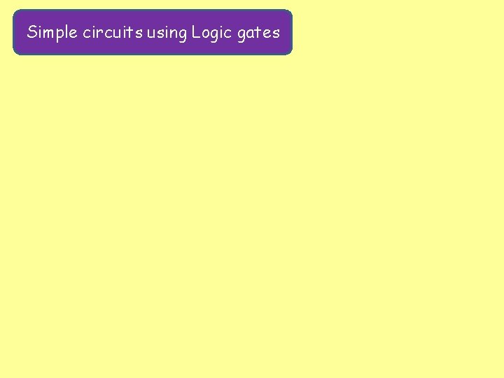 Simple circuits using Logic gates 