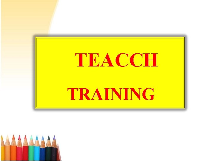 TEACCH TRAINING TEACCH TRAINING