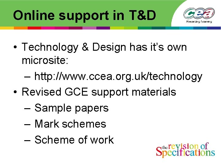 Online support in T&D • Technology & Design has it’s own microsite: – http: