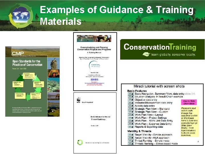 Examples of Guidance & Training Materials 