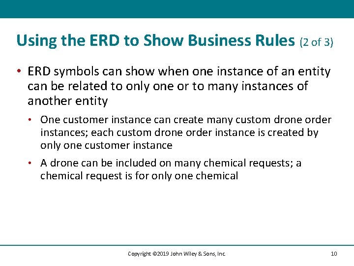 Using the ERD to Show Business Rules (2 of 3) • ERD symbols can