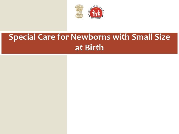 Special Care for Newborns with Small Size at Birth 