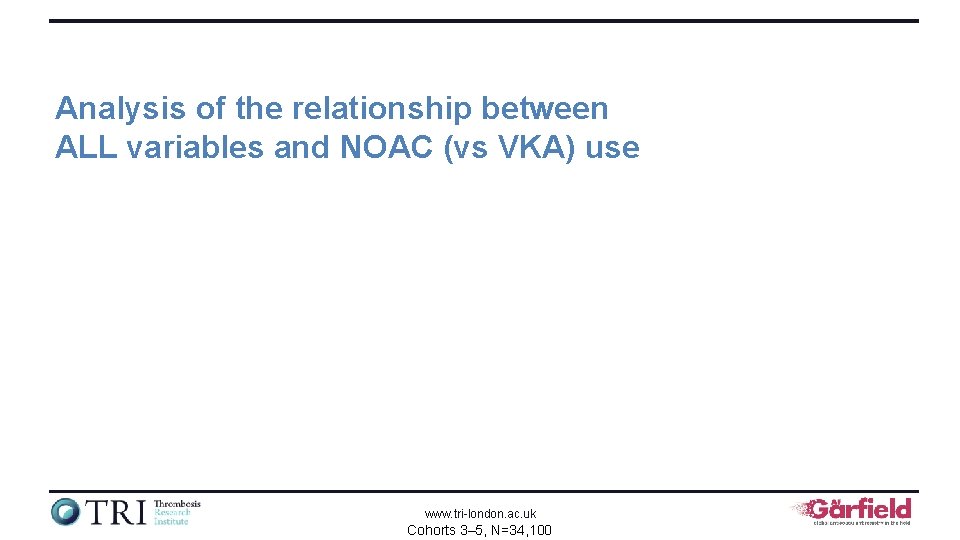 Analysis of the relationship between ALL variables and NOAC (vs VKA) use www. tri-london.