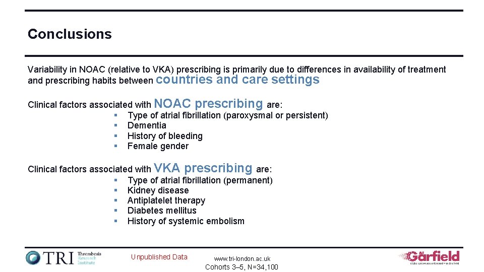 Conclusions Variability in NOAC (relative to VKA) prescribing is primarily due to differences in
