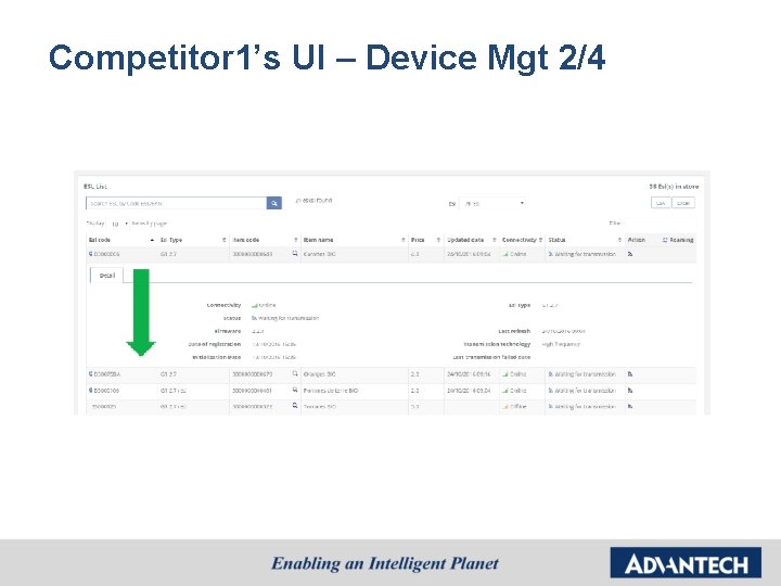 Competitor 1’s UI – Device Mgt 2/4 