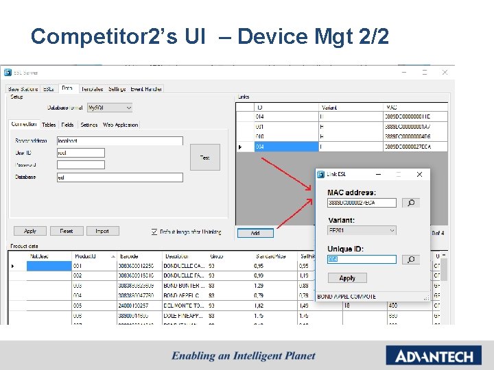 Competitor 2’s UI – Device Mgt 2/2 