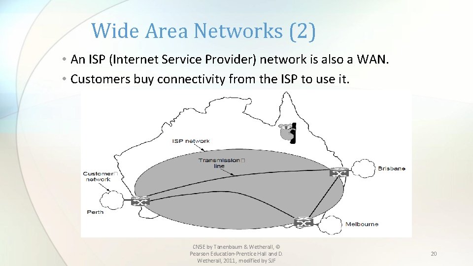 Wide Area Networks (2) • An ISP (Internet Service Provider) network is also a