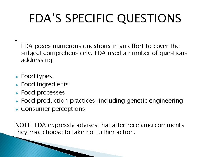 The Use of NATURAL in Food Labeling FDAs
