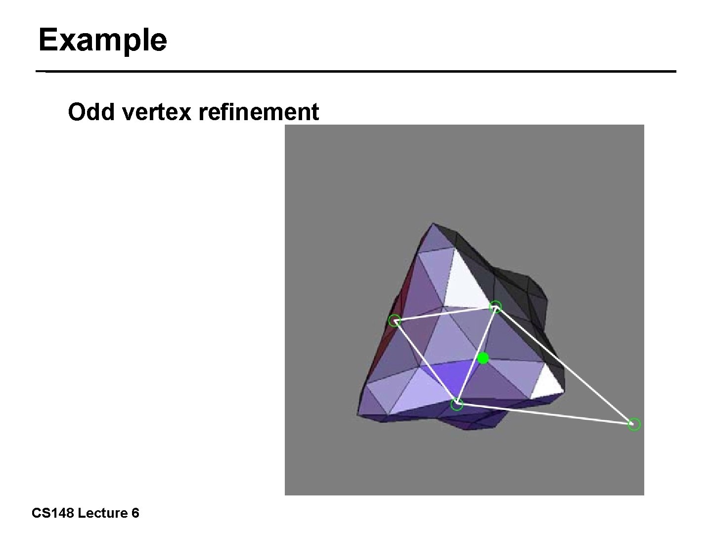 Example Odd vertex refinement 24/57 CS 148 Lecture 6 