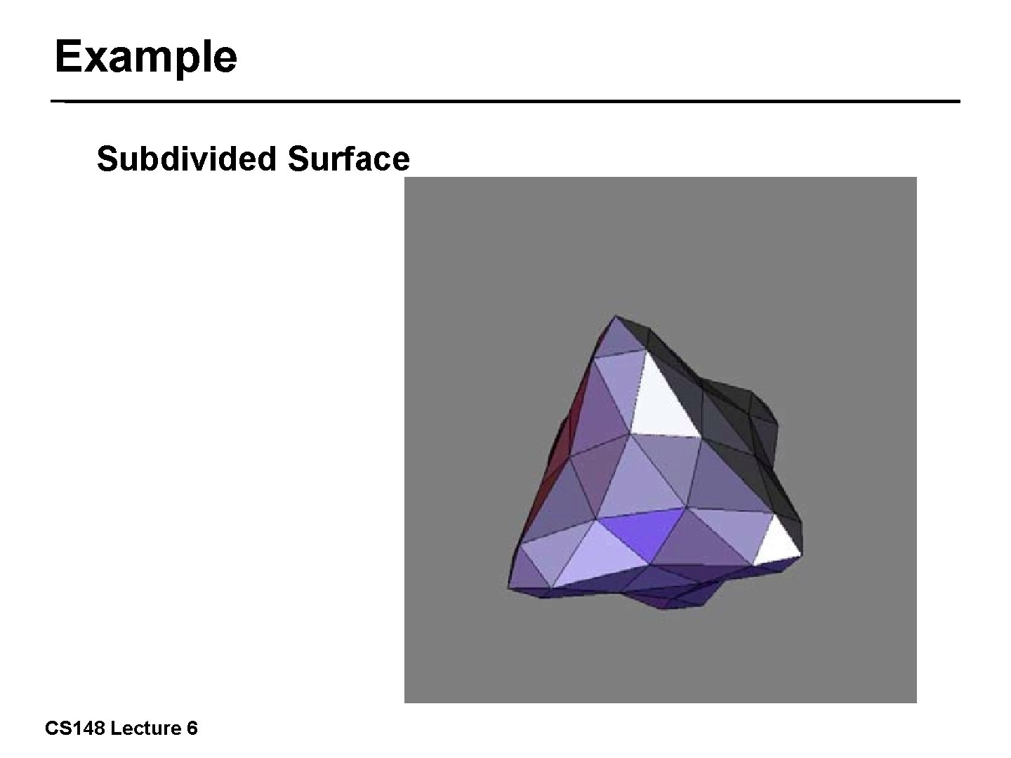Example Subdivided Surface 29/57 CS 148 Lecture 6 