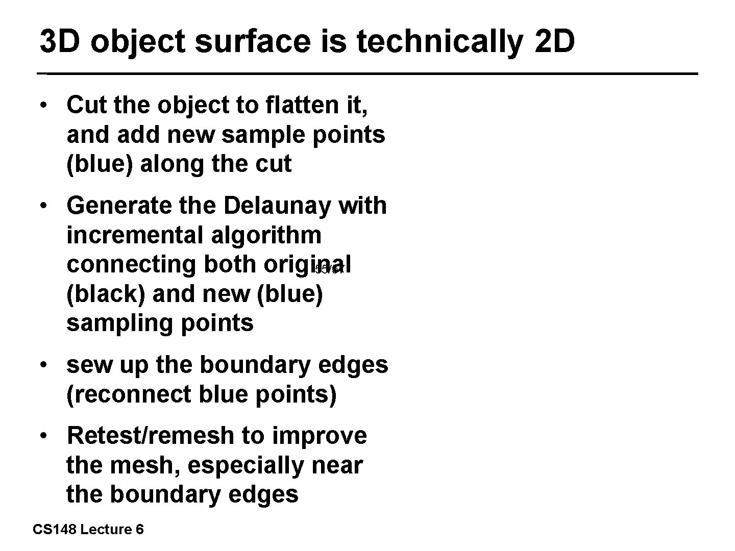 3 D object surface is technically 2 D • Cut the object to flatten