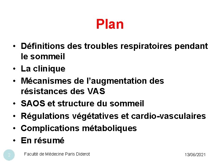 Le Syndrome dApnes du Sommeil Dr Dominique Maillard