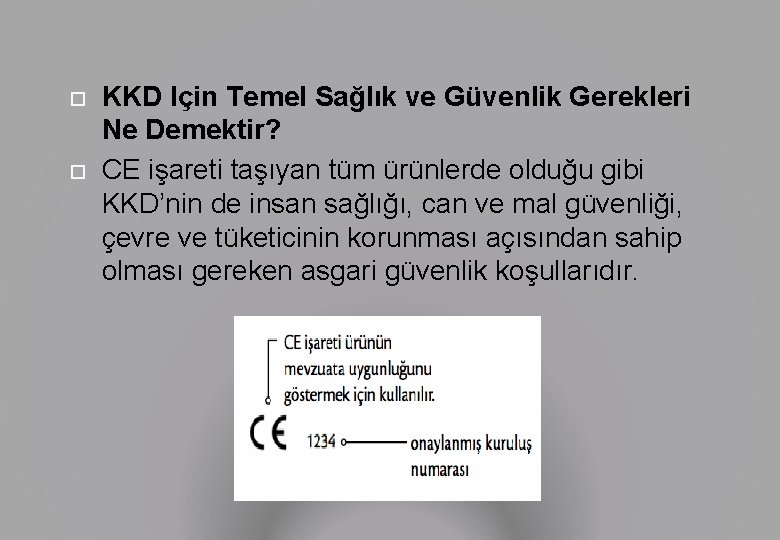  KKD Için Temel Sağlık ve Güvenlik Gerekleri Ne Demektir? CE işareti taşıyan tüm