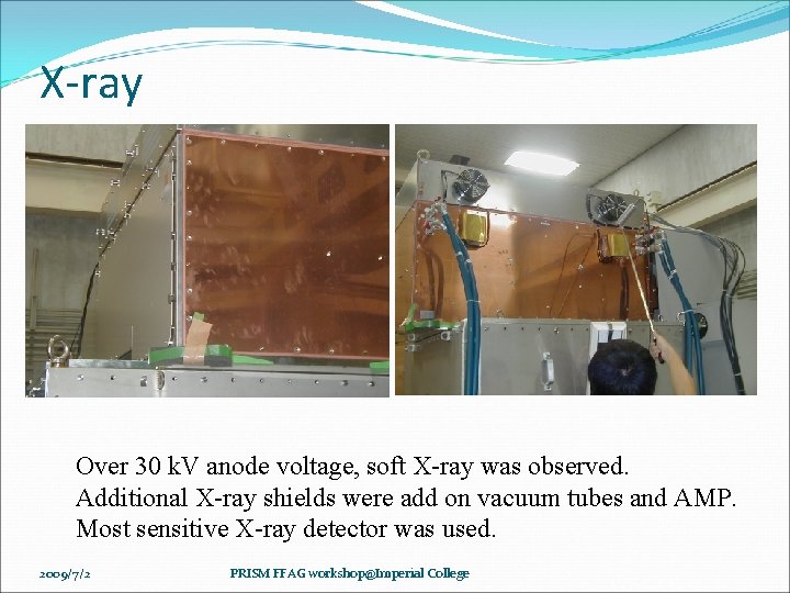 X-ray Over 30 k. V anode voltage, soft X-ray was observed. Additional X-ray shields