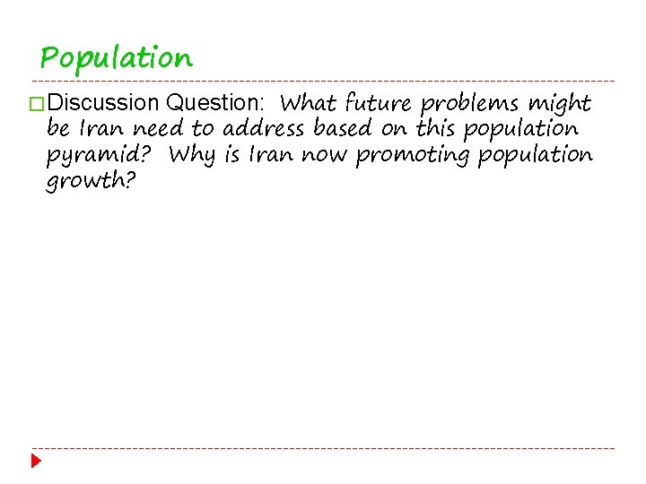 Population � Discussion Question: What future problems might be Iran need to address based