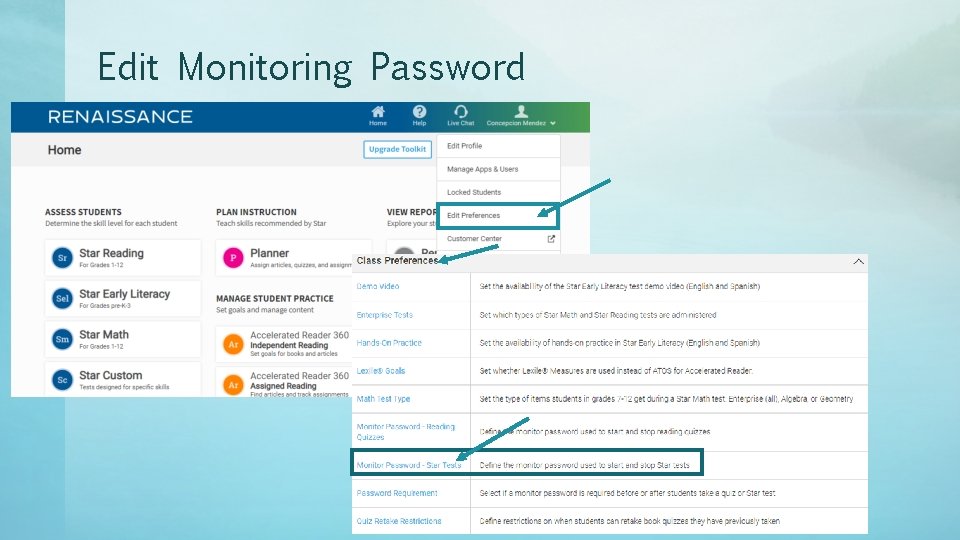 Edit Monitoring Password 