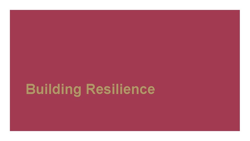 Building Resilience 