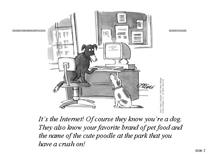 It’s the Internet! Of course they know you’re a dog. They also know your