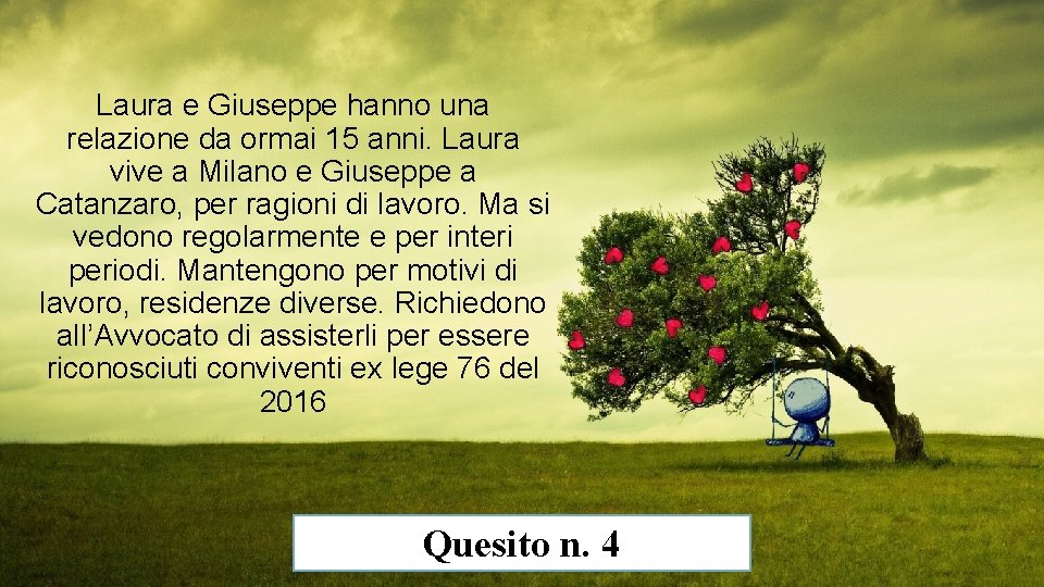 Laura e Giuseppe hanno una relazione da ormai 15 anni. Laura vive a Milano