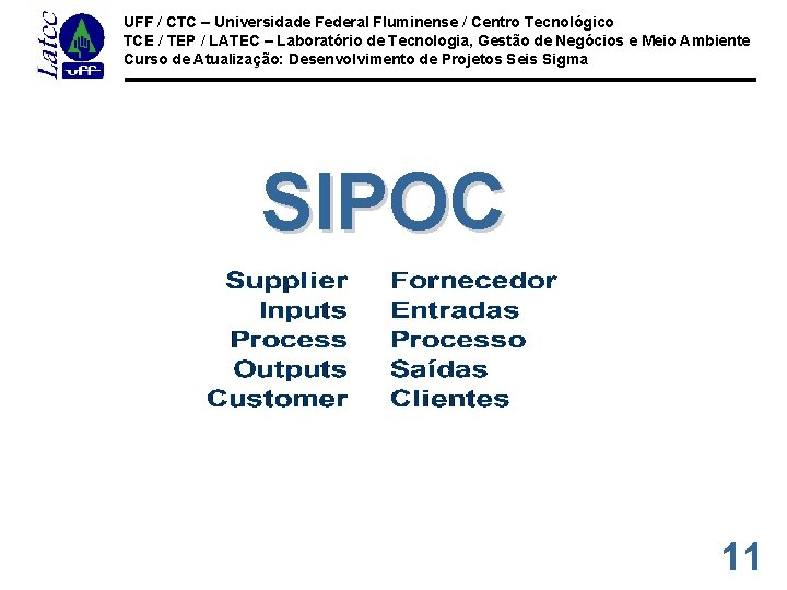 UFF / CTC – Universidade Federal Fluminense / Centro Tecnológico TCE / TEP /