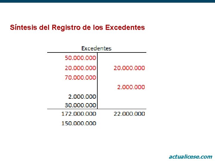 Síntesis del Registro de los Excedentes actualicese. com 