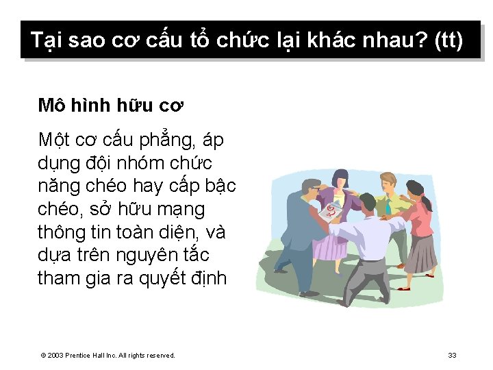 Tại sao cơ cấu tổ chức lại khác nhau? (tt) Mô hình hữu cơ