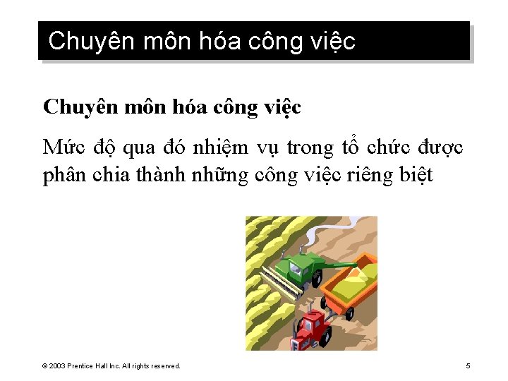 Chuyên môn hóa công việc Mức độ qua đó nhiệm vụ trong tổ chức