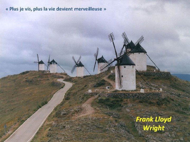  « Plus je vis, plus la vie devient merveilleuse » Frank Lloyd Wright