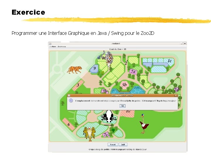 Exercice Programmer une Interface Graphique en Java / Swing pour le Zoo 2 D