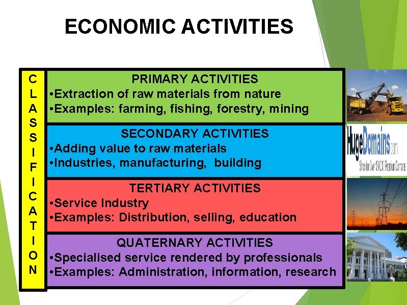 ECONOMIC ACTIVITIES C L A S S I F I C A T I ECONOMIC ACTIVITIES C L A S S I F I C A T I