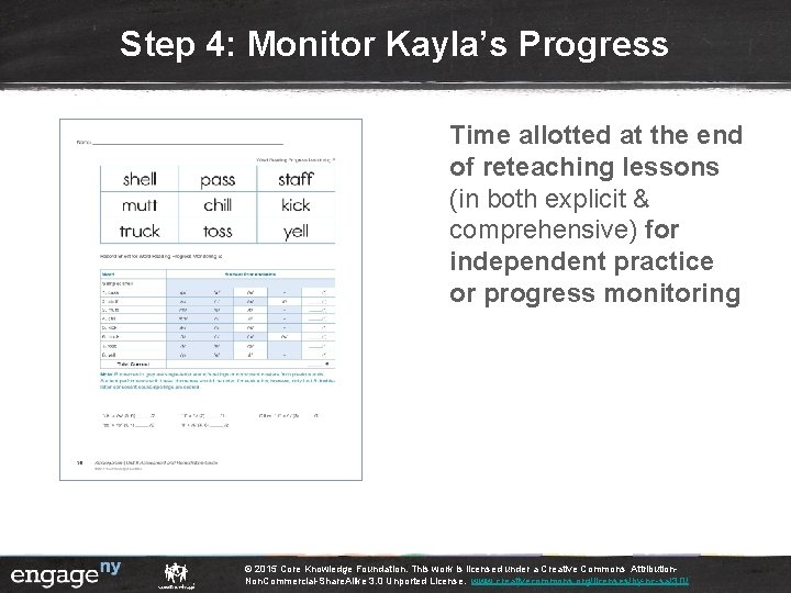 Step 4: Monitor Kayla’s Progress Time allotted at the end of reteaching lessons (in Step 4: Monitor Kayla’s Progress Time allotted at the end of reteaching lessons (in
