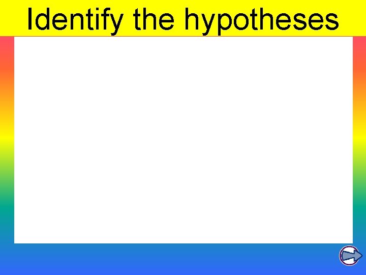 Identify the hypotheses 