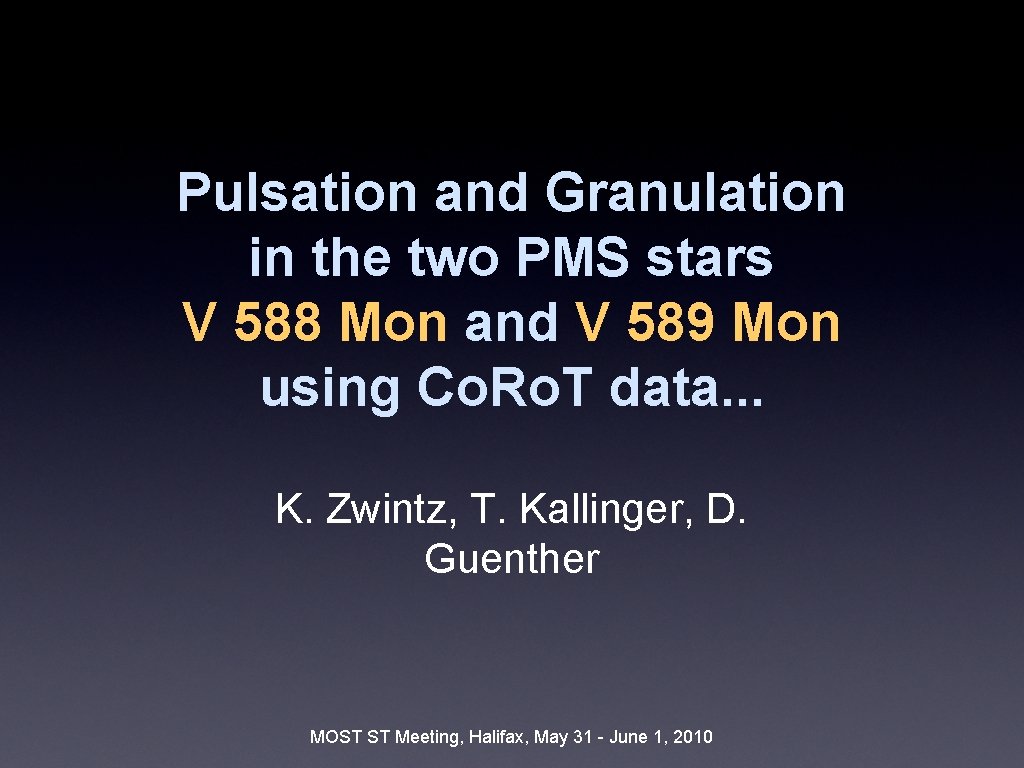 Pulsation and Granulation in the two PMS stars V 588 Mon and V 589