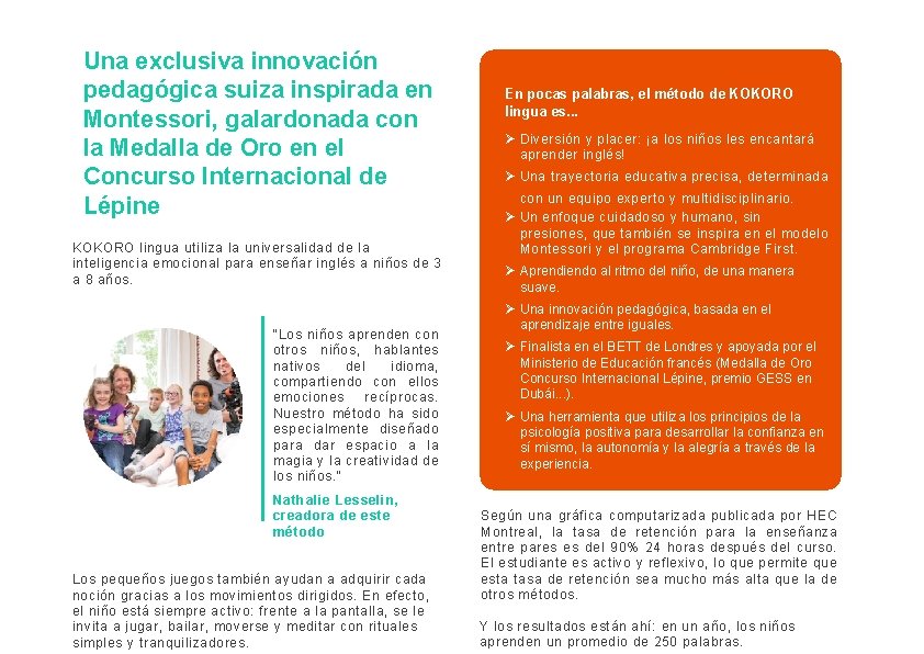 Una exclusiva innovación pedagógica suiza inspirada en Montessori, galardonada con la Medalla de Oro