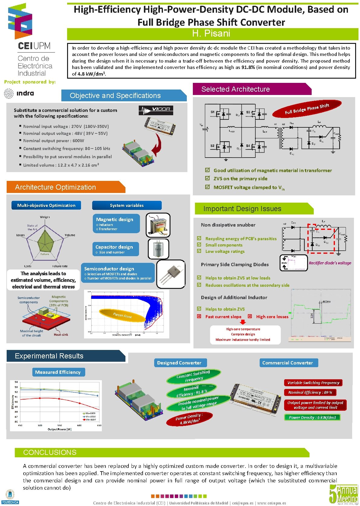 Pisani Risk Module HighEfficiency HighPowerDensity DCDC Module Based on Full Bridge