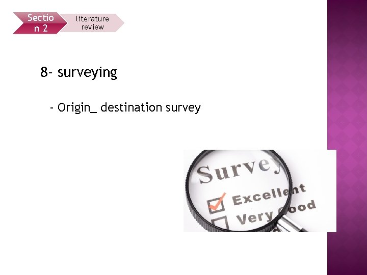 Sectio n 2 literature review 8 - surveying - Origin_ destination survey 