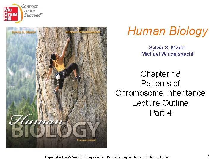 Human Biology Sylvia S. Mader Michael Windelspecht Chapter 18 Patterns of Chromosome Inheritance Lecture