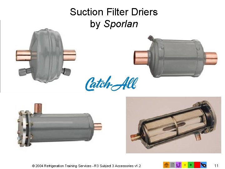 Suction Filter Driers by Sporlan © 2004 Refrigeration Training Services - R 3 Subject