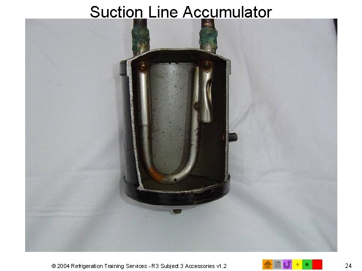 Suction Line Accumulator © 2004 Refrigeration Training Services - R 3 Subject 3 Accessories