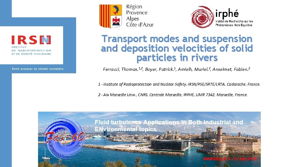 Transport modes and suspension and deposition velocities of solid particles in rivers Ferracci, Thomas.