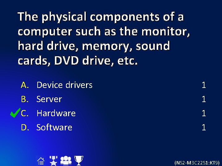 The physical components of a computer such as the monitor, hard drive, memory, sound