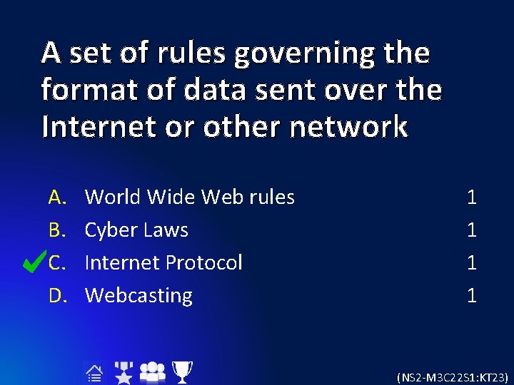 A set of rules governing the format of data sent over the Internet or