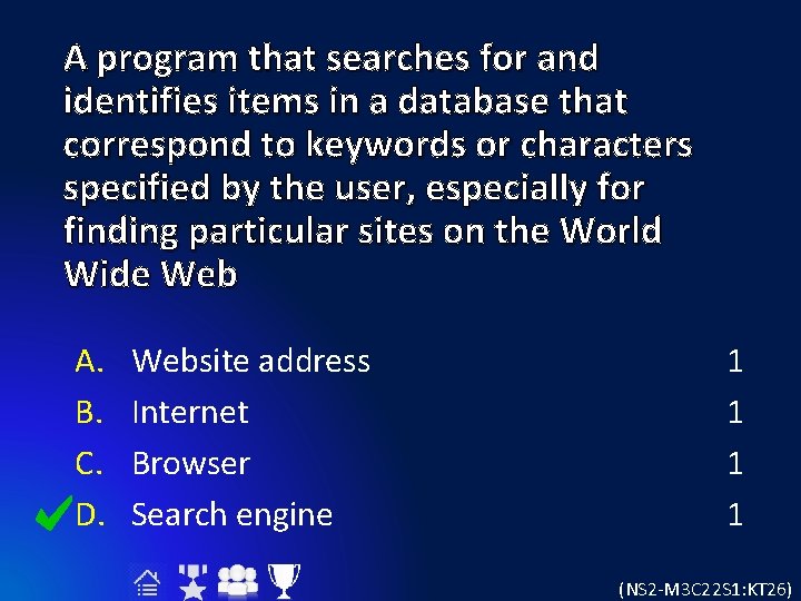A program that searches for and identifies items in a database that correspond to